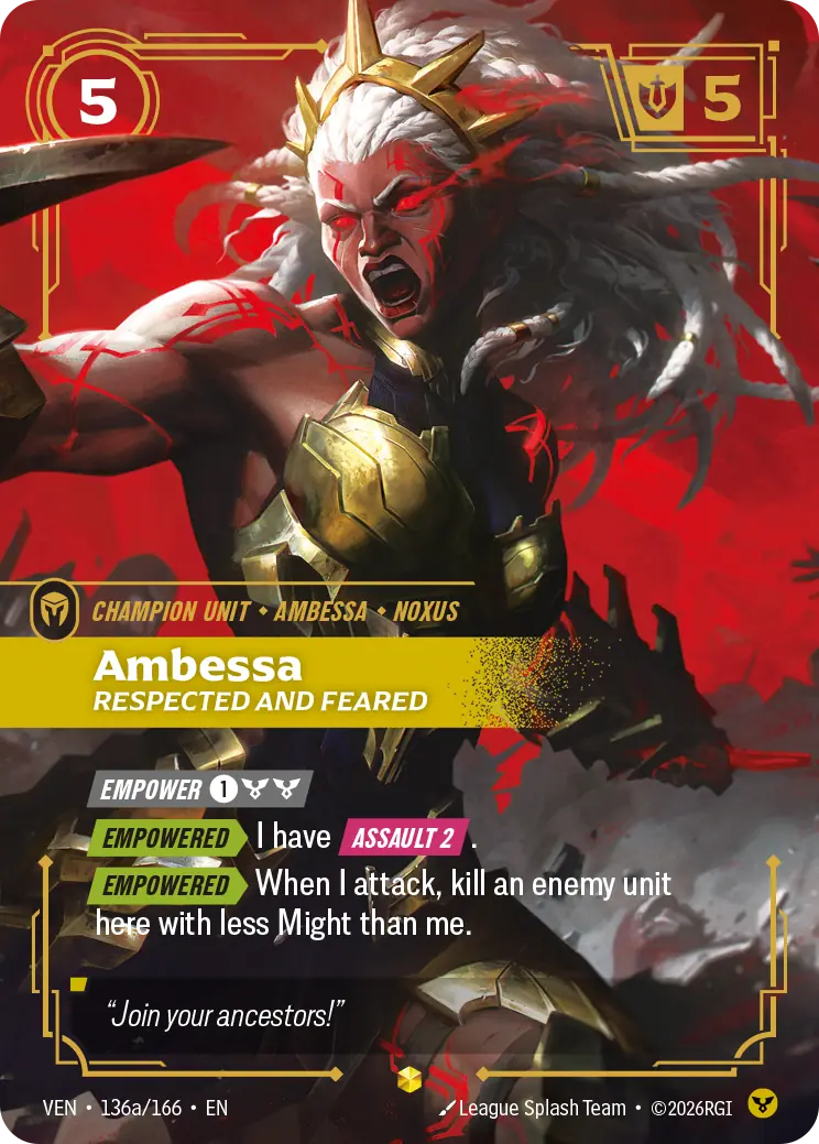 Ambessa, Respected and Feared (Alternate Art) 136, Vendetta